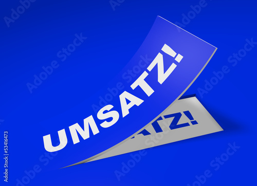 Illustration: 3D Etikett Blau - Umsatz! 3D Etikett Blau - Umsatz!