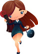 businesswoman with phone. Run