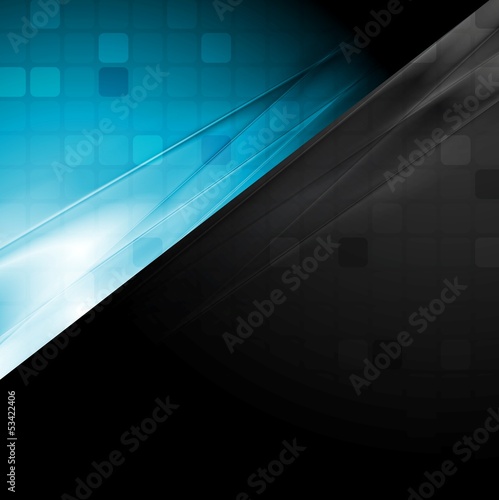 Vector: Blue and black contrast abstract background Blue and black contrast abstract background