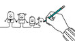 hand drawing a family