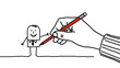 hand drawing a businessman