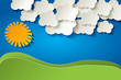 Sonne Himmel Wolken Bunt Papier Löwenzahn