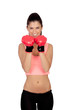 Attractive girl with boxing gloves