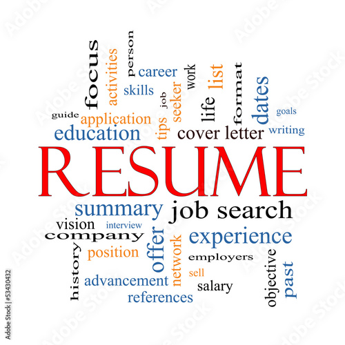 Illustration: Resume Word Cloud Concept Resume Word Cloud Concept