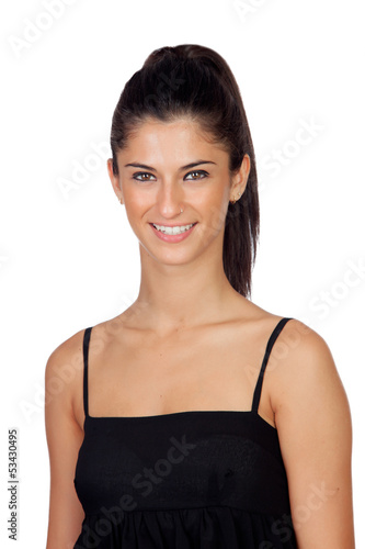 Photo: Attractive brunette girl with a pierced nose Attractive brunette girl with a pierced nose