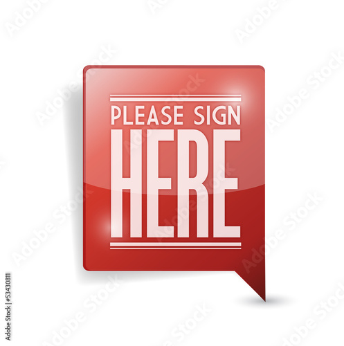 Illustration: please sign here pin point marker please sign here pin point marker