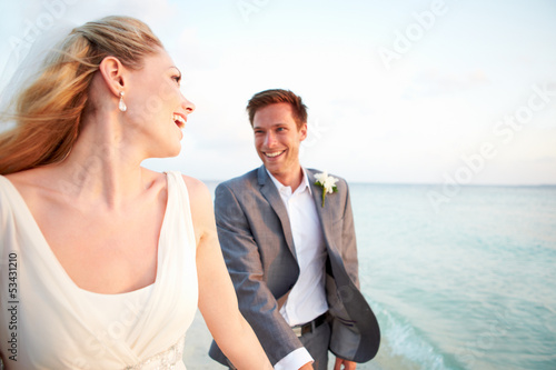 Photo: Bride And Groom Getting Married In Beach Ceremony Bride And Groom Getting Married In Beach Ceremony
