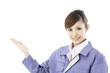 作業着を着ている女性