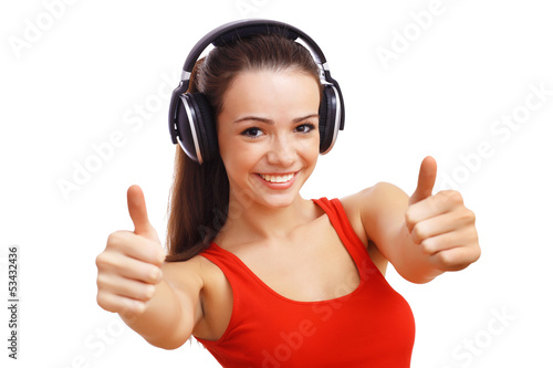 Photo: Happy smiling girl dancing Happy smiling girl dancing