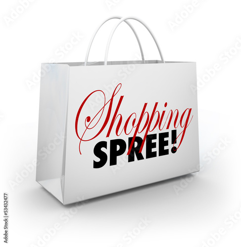 Illustration: Shopping Spree Bag Marketplace Store Spending Money Shopping Spree Bag Marketplace Store Spending Money