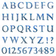 Doodle scribble ballpoint alphabet and digits