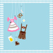 Vektor: Octoberfest Symbols Frame Retro Octoberfest Symbols Frame Retro