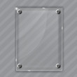 Glass frame on abstract metal background. Vector illustration.