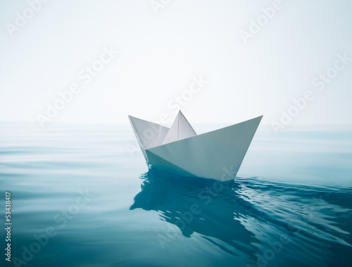 Photo: paper boat sailing paper boat sailing