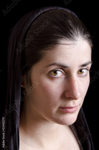 Photo: Green eyes girl portrait. Green eyes girl portrait.