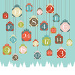 Advent Calendar Hanging Gifts Retro