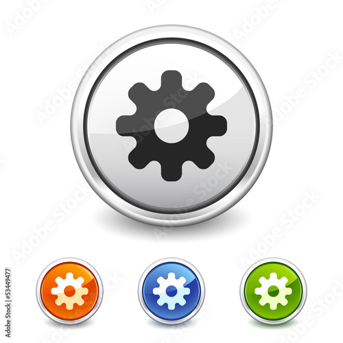 Vector: settings button in four colors settings button in four colors