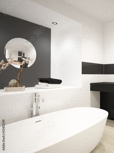 Illustration: Modernes Badezimmer mit Badewanne Modernes Badezimmer mit Badewanne