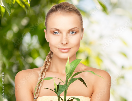 Photo: woman with sprout woman with sprout