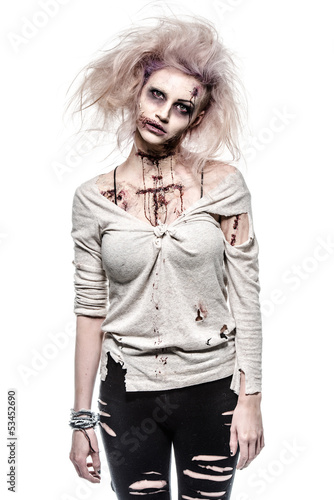 Photo: a scary undead zombie girl a scary undead zombie girl