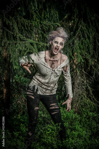 Photo: a scary undead zombie girl a scary undead zombie girl