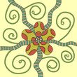 Big vector flower illustration.