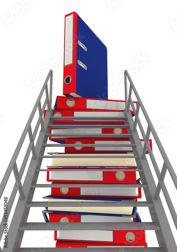 Illustration: Лестница на стопке канцелярских папок Лестница на стопке канцелярских папок