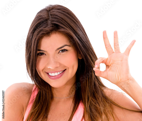 Photo: Woman with an ok sign Woman with an ok sign