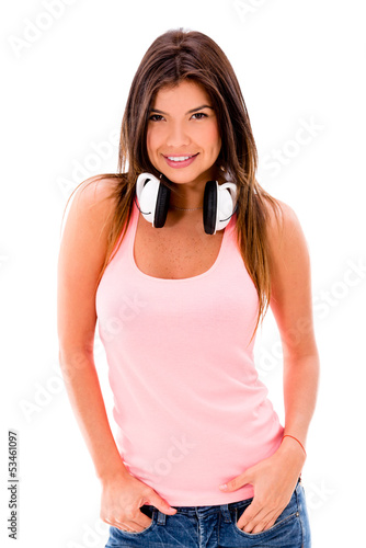 Photo: Casual woman with headphones Casual woman with headphones