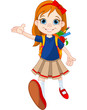 Vector: Girl go to school Girl go to school