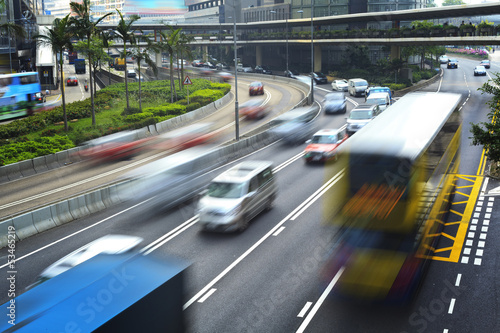 Photo: Hong Kong, busy city highway Hong Kong, busy city highway