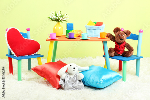 Photo: Modern child's room with equipment and toys Modern child's room with equipment and toys
