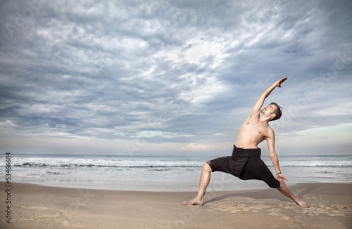 Photo: Yoga warrior pose in India Yoga warrior pose in India