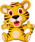 cute baby tiger posing