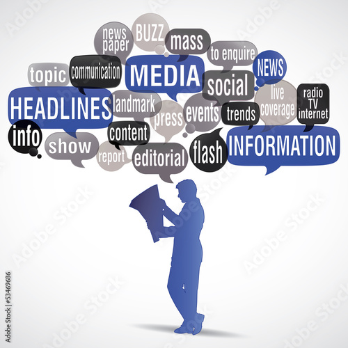Illustration: tag cloud : media, headlines tag cloud : media, headlines