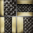 vector gold on fabric background set