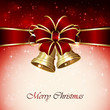Red Christmas background with bow