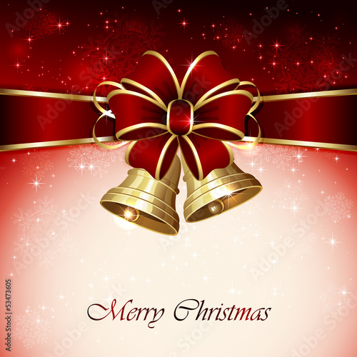 Vector: Red Christmas background with bow Red Christmas background with bow