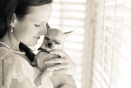 Photo: Woman and chihuahua Woman and chihuahua