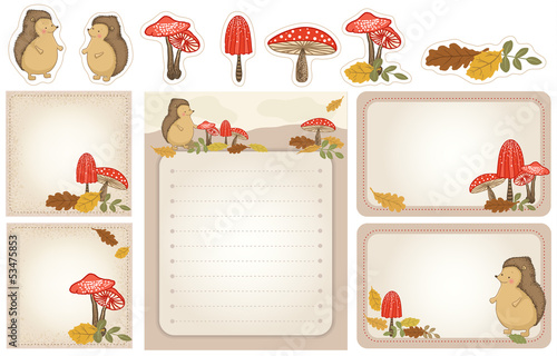 Vector: autumn woodland stationery autumn woodland stationery