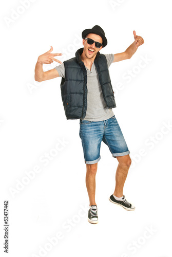 Photo: Rapper dancing and gesticulate Rapper dancing and gesticulate