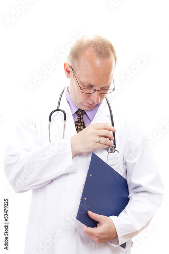 Photo: Professional doctor after finishing his work Professional doctor after finishing his work