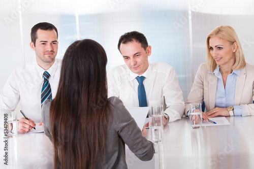 Photo: Business Woman Speaking At Interview Business Woman Speaking At Interview