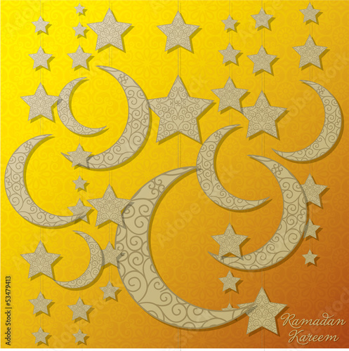 Vector: Hanging decoration "Ramadan Kareem" (Generous Ramadan) card i Hanging decoration "Ramadan Kareem" (Generous Ramadan) card i