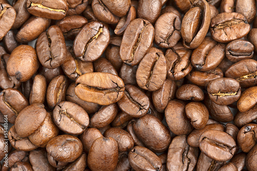 Photo: background of fresh coffee beans background of fresh coffee beans