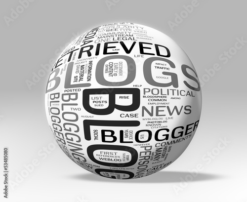 Illustration: 3D BLOG Word Collage Sphere - Clipping Path included 3D BLOG Word Collage Sphere - Clipping Path included