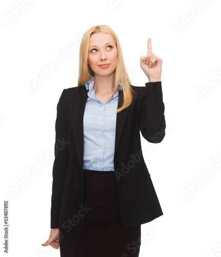 Photo: woman with her finger up woman with her finger up