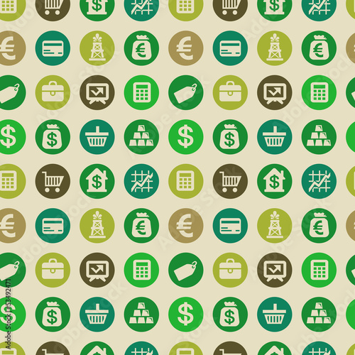 Vector: Vector seamless pattern with finance icons Vector seamless pattern with finance icons