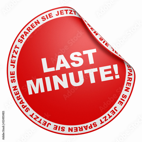 Illustration: 3D Aufkleber Rot - Last Minute! 3D Aufkleber Rot - Last Minute!