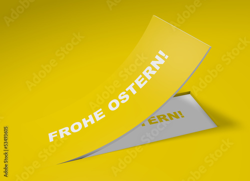 Illustration: 3D Etikett Gelb - Frohe Ostern! 3D Etikett Gelb - Frohe Ostern!